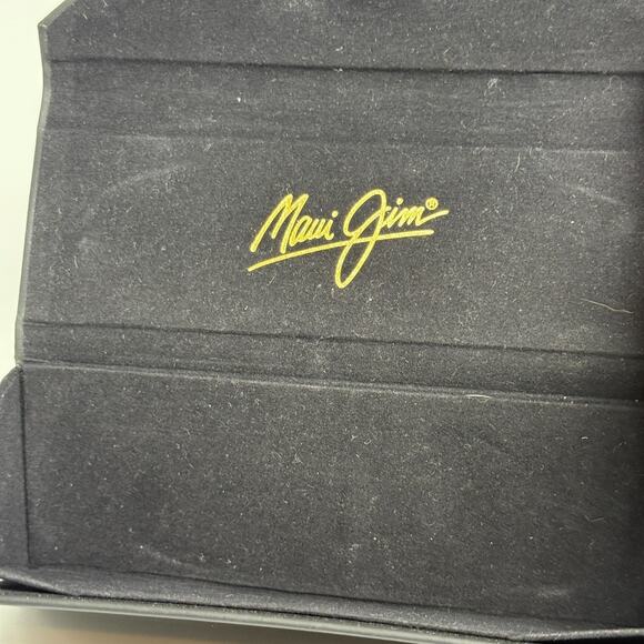 MAUI JIM AUTHENTIC EYEGLASSES SUNGLASSES BLACK GOLD FLAP CASE CLOTH - Picture 2 of 2